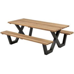 Hardhouten Picknicktafel met stalen frame 200 cm