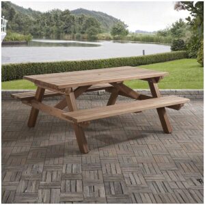 hardhouten picknicktafel 180 met achtergrond