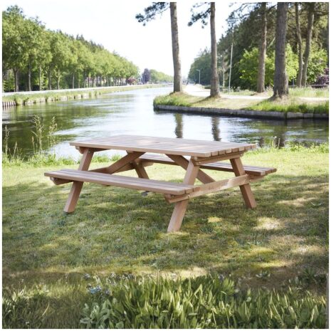 hardhouten picknicktafel 200 met achtergrond
