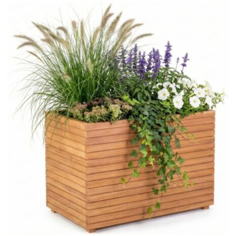 houten bloembak 100x100x80 teak