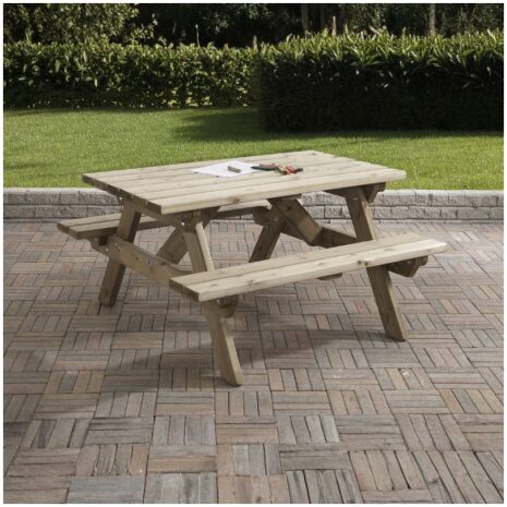 kinderpicknicktafel 120 cm rechthoekig met achtergrond