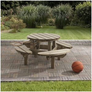 Houten kinderpicknicktafel rond