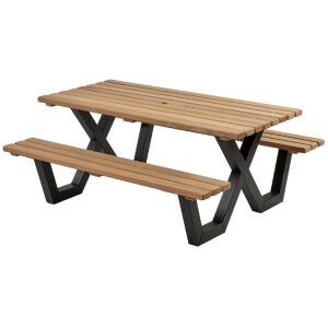 Hardhouten Picknicktafel met stalen frame 230 cm