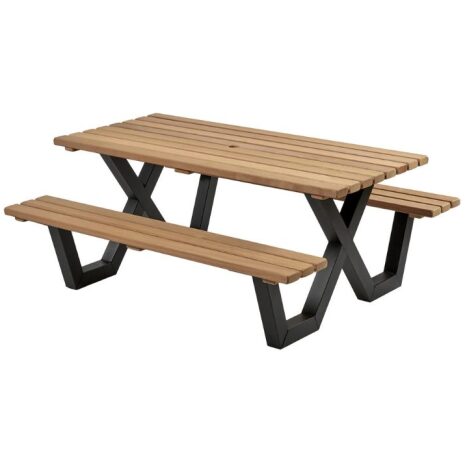picknicktafel hardhout metalen frame