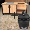 Combi Deal buitenkeuken douglas en staal met opbergkast en tegel 180 cm grill guru mat zwart kamado