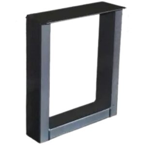 Metalen bank onderstel U Mini Fineline 80 × 40 mm – Zwart (set van 2)