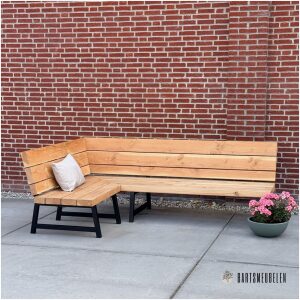 Hoekbank douglas met stalen frame Roosendaal 230 x 155 cm
