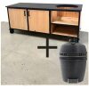 buitenkeuken met opbergkast 205cm en hpl blad zwart kamado Large Pro edition